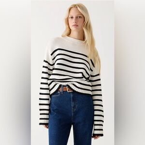 J. Crew Striped Rollneck Sweater